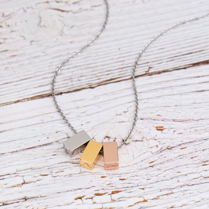 Multicolor Cube Pendant Necklace for Mothers - Gift for Mom and Her Birthday