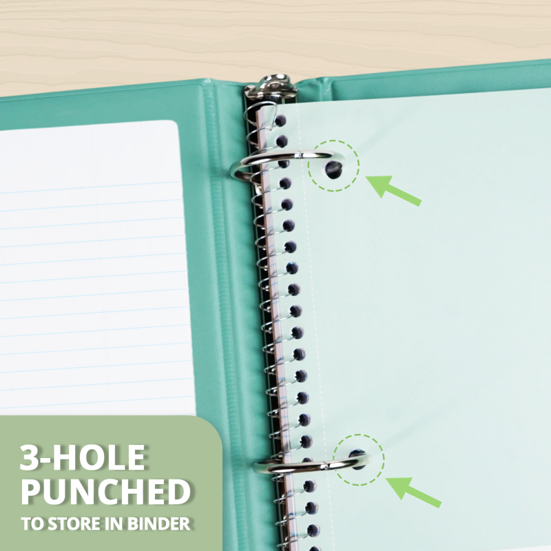 Wide Ruled Spiral Notebook Set 20 Pack 8x10.5 Inches Assorted Colors Durable Cover