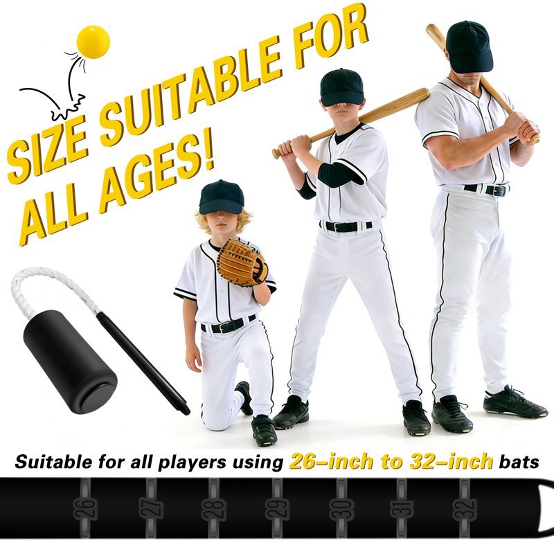 Youth Baseball Swing Trainer with Practice Balls and Adjustable Rope Batting Aid