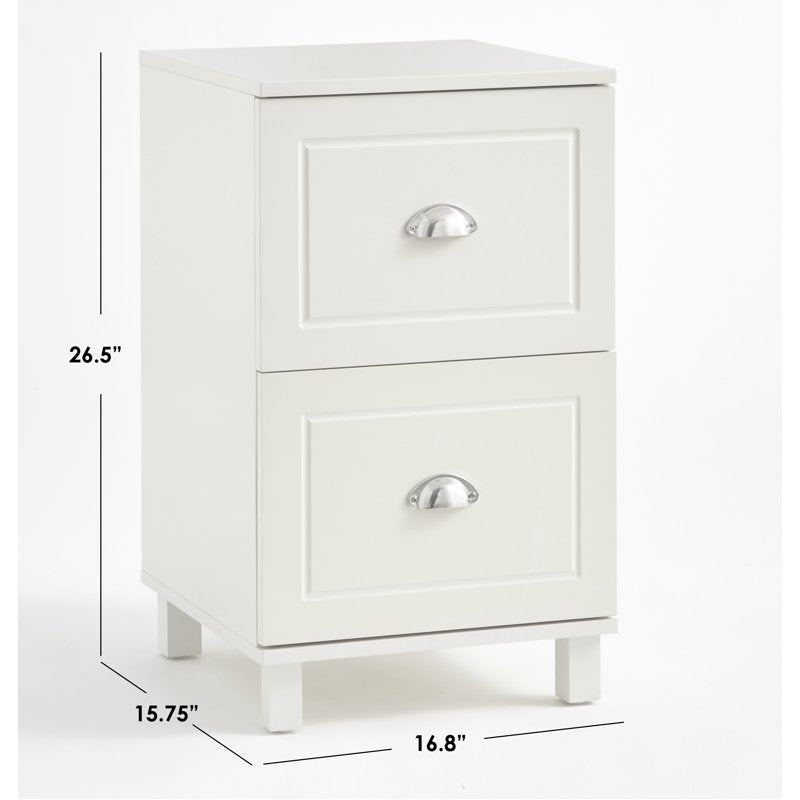 Black Two-Drawer Filing Cabinet for Home Office Storage