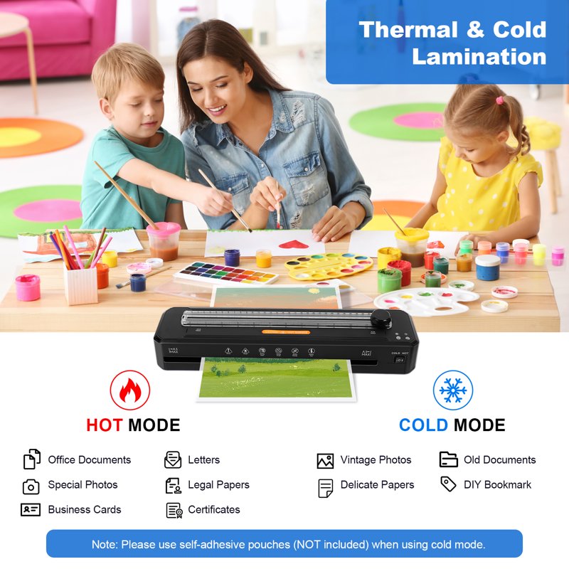 A3 Laminator Machine 13 Inch Hot Cold Thermal Laminator with Sheets, Trimmer & Corner Rounder