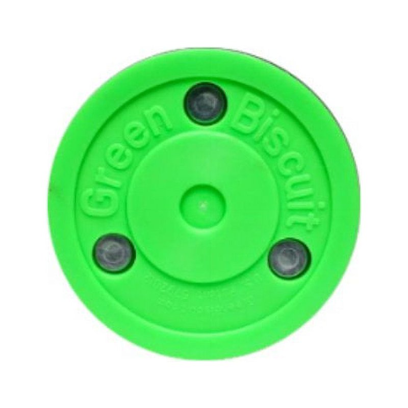 Green Biscuit Off-Ice Hockey Puck for Stickhandling & Passing Practice