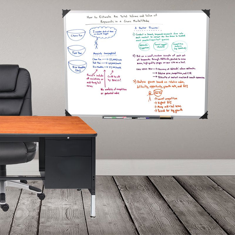 Magnetic Dry Erase Whiteboard Wall Mount 47.75 x 36 Inches Office & Home