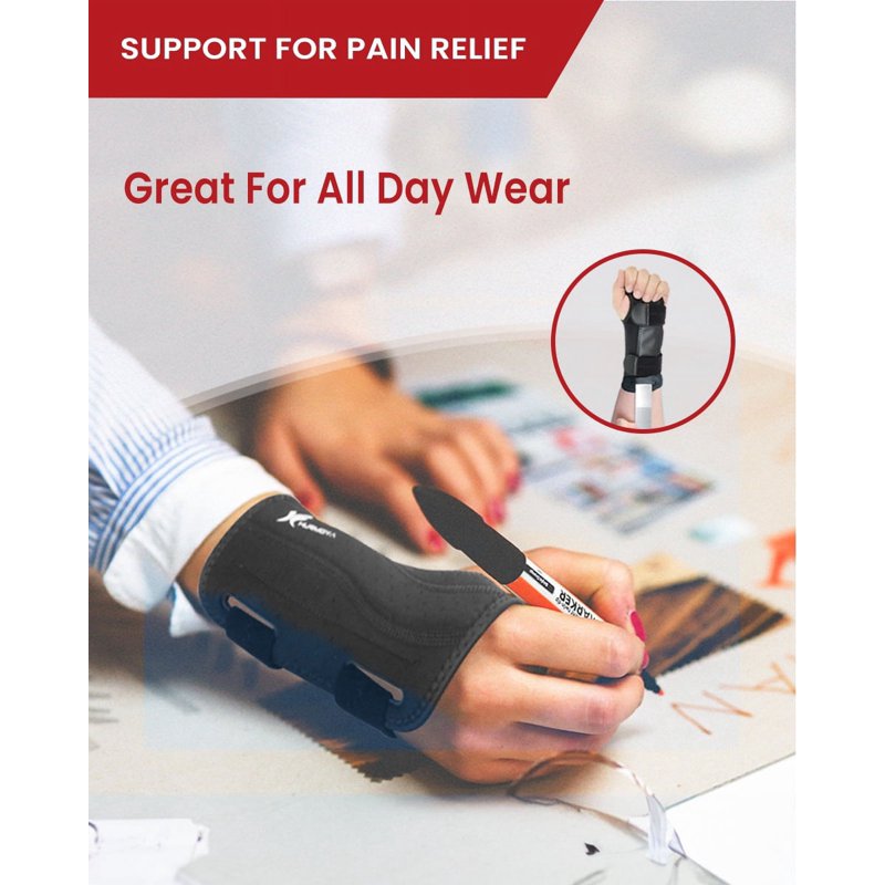 Adjustable Wrist Brace for Carpal Tunnel Support - Right or Left Hand, Medium