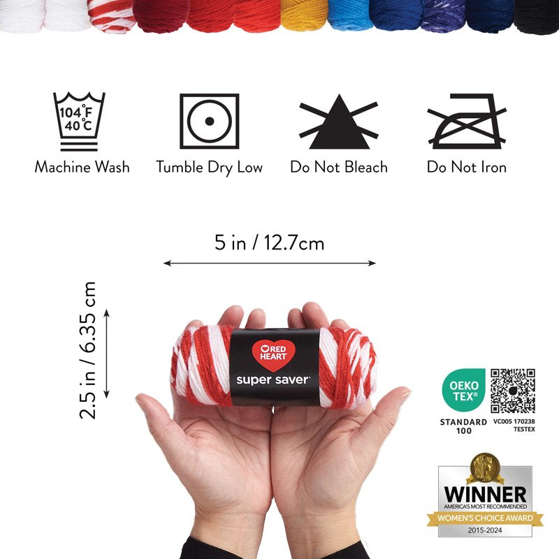 DIY Craft Kit with 12 Balls of Acrylic Yarn for Knitting & Crocheting