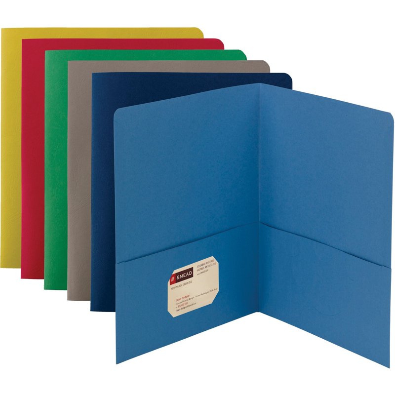 2-Pocket Folder Assorted Textured Paper for Office, 25 Pack