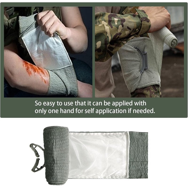 6-Inch Trauma Compression Bandage with Non-Adherent Pad - First Aid Kit Supplies