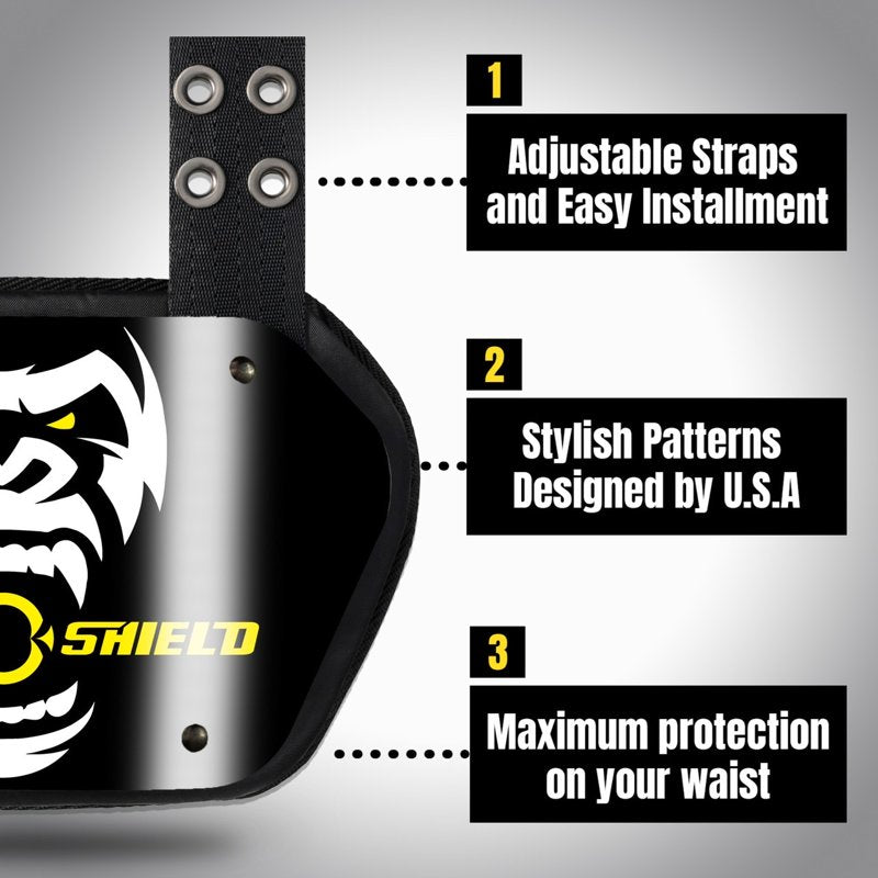 Adjustable Football Back Plate Protector for Youth & Adults - Impact-Resistant Sports Gear