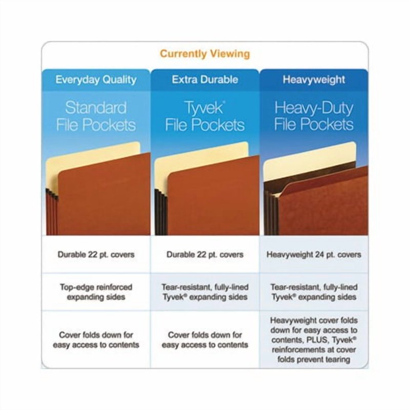 Letter Size Tyvek File Pockets with 3.5
