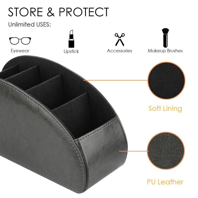 Multi-Compartment Remote Control Holder Organizer for TV & Media Devices