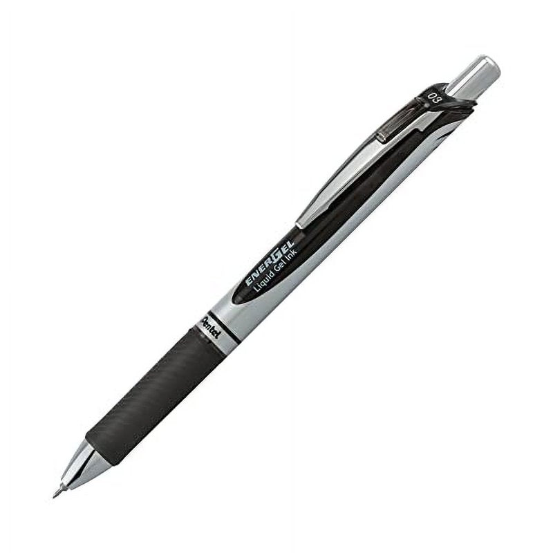 Gel Pens 12 Pack - Fine Tip Black Ink Retractable Writing Instruments