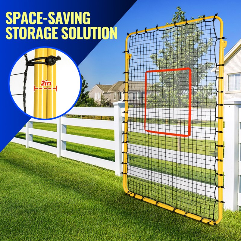 7x4 FT Volleyball Rebounder Net with 5 Adjustable Angles - Practice Equipment
