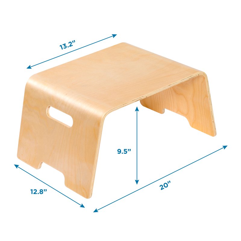 Floor Lap Desk for Kids - Natural Birch Wood, Portable, Safety Edges