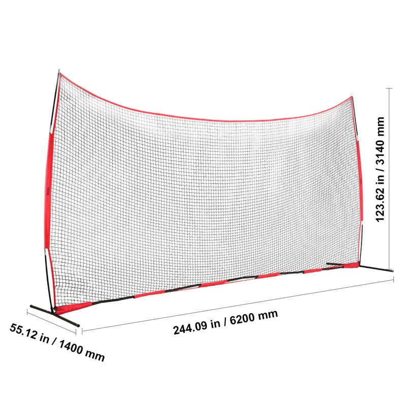 20x10 ft Baseball Softball Barrier Net - Portable Practice Backstop with Carry Bag