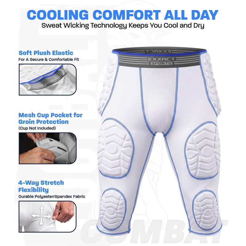 Youth Football Girdle with Integrated Padding and Cup Pocket - Compression Shorts for Boys