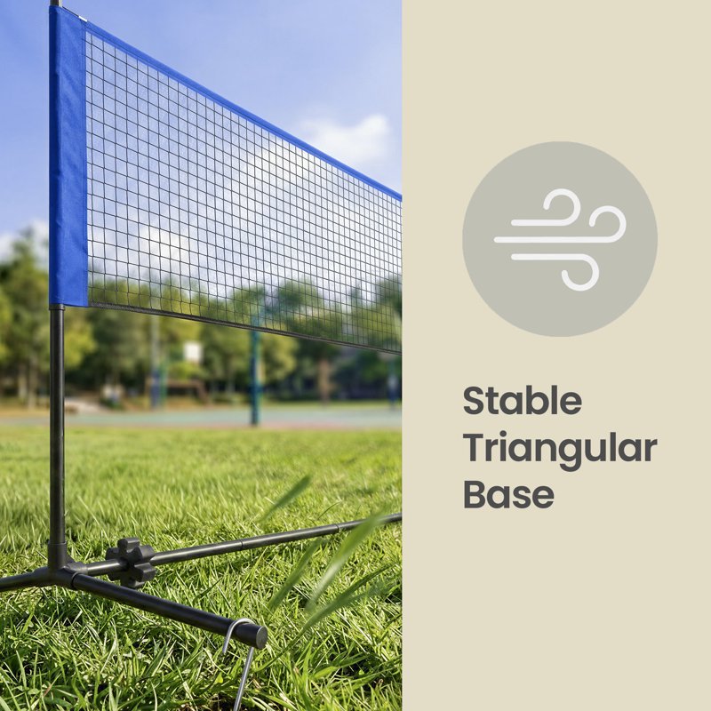 Adjustable Height Badminton Volleyball Pickleball Net 13ft Nylon Portable Foldable