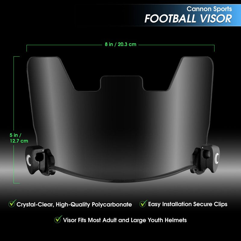 Football Visor Flat Lens UV Protection Scratch-Resistant Adult & Youth