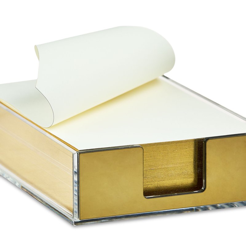 Acrylic Notepad Set with Gold Edges - 6.3 x 4.4 Inches, 300 Sheets
