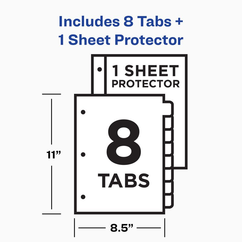 Clear Plastic Binder Dividers with Tabs - Reusable, Easy View Office Organization