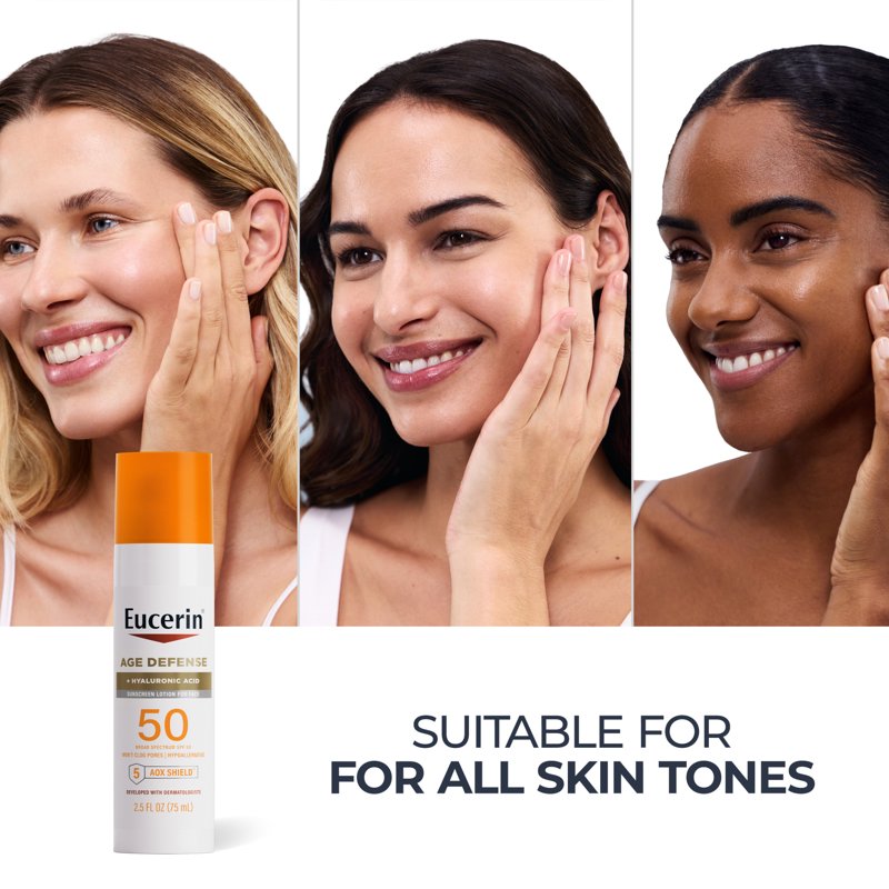 SPF 50 Face Sunscreen Lotion with Hyaluronic Acid - Youthful Skin Support