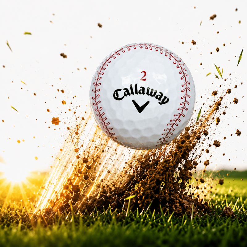 Refinished Callaway Chrome Soft Golf Balls 12 Pack with Baseball Design