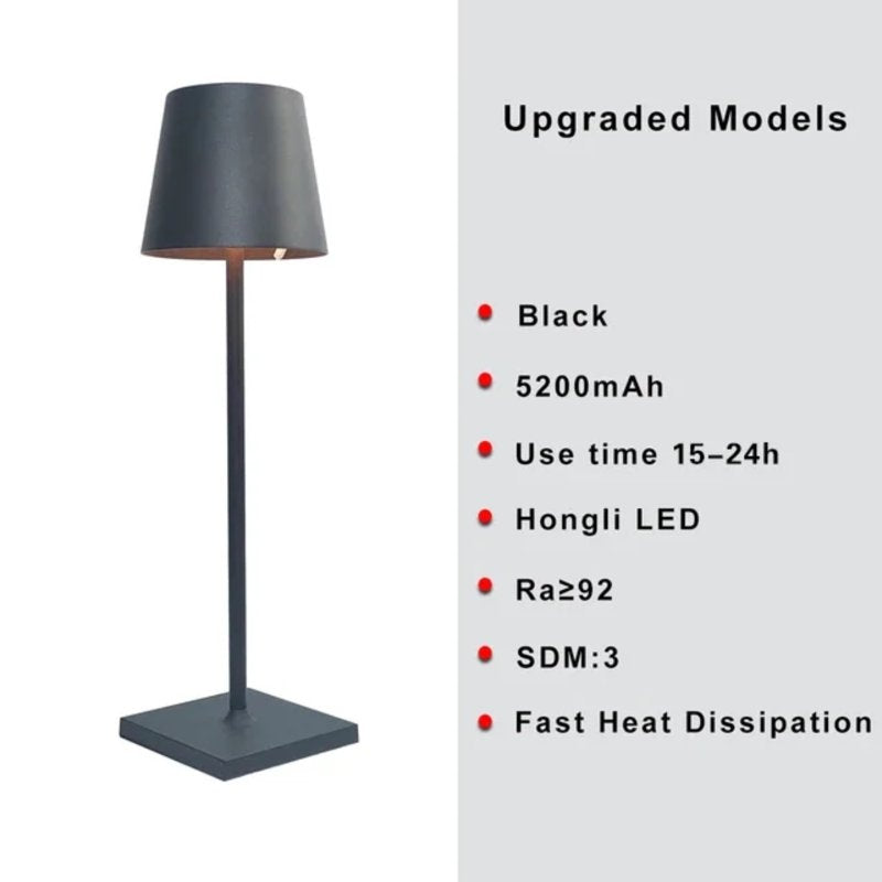 Dimmable Portable Touch Switch Lamp - Waterproof LED Night Light for Bedroom Living Room or Restaurant