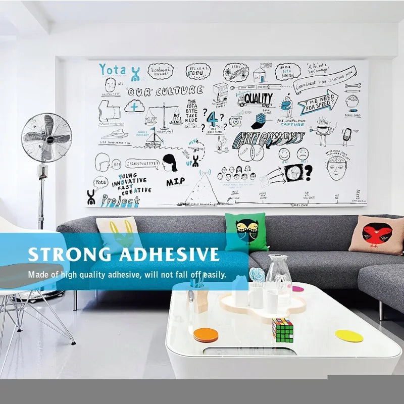 Self-Adhesive Whiteboard Wall Decal Sticker 17.7 x 78.7 Inches Dry Erase Message Board for Home Office