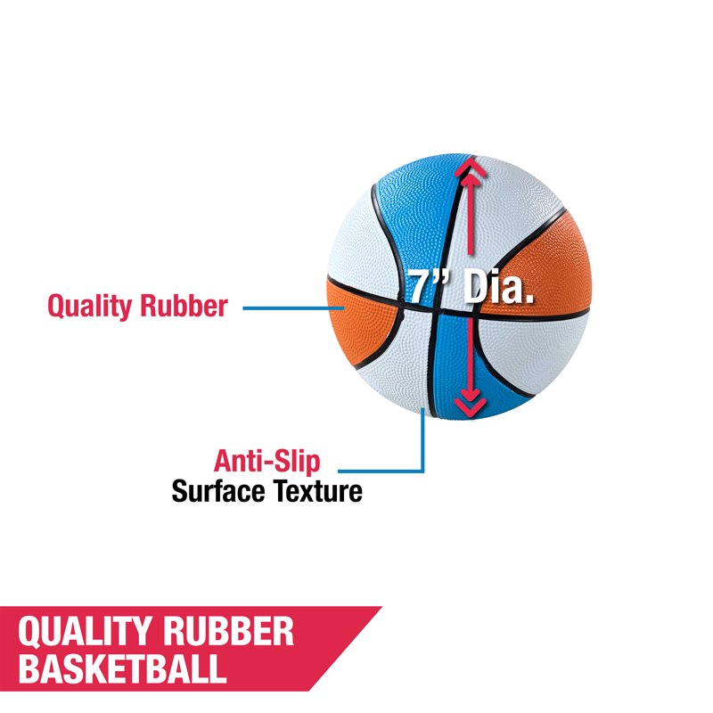 Size 3 Rubber Basketballs 7-inch 3-Pack for Indoor & Outdoor Arcade Games