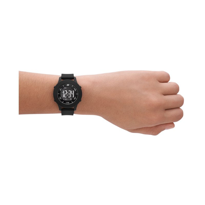 Skechers Rosencrans Digital Watch - Black Silicone Strap, Digital Display