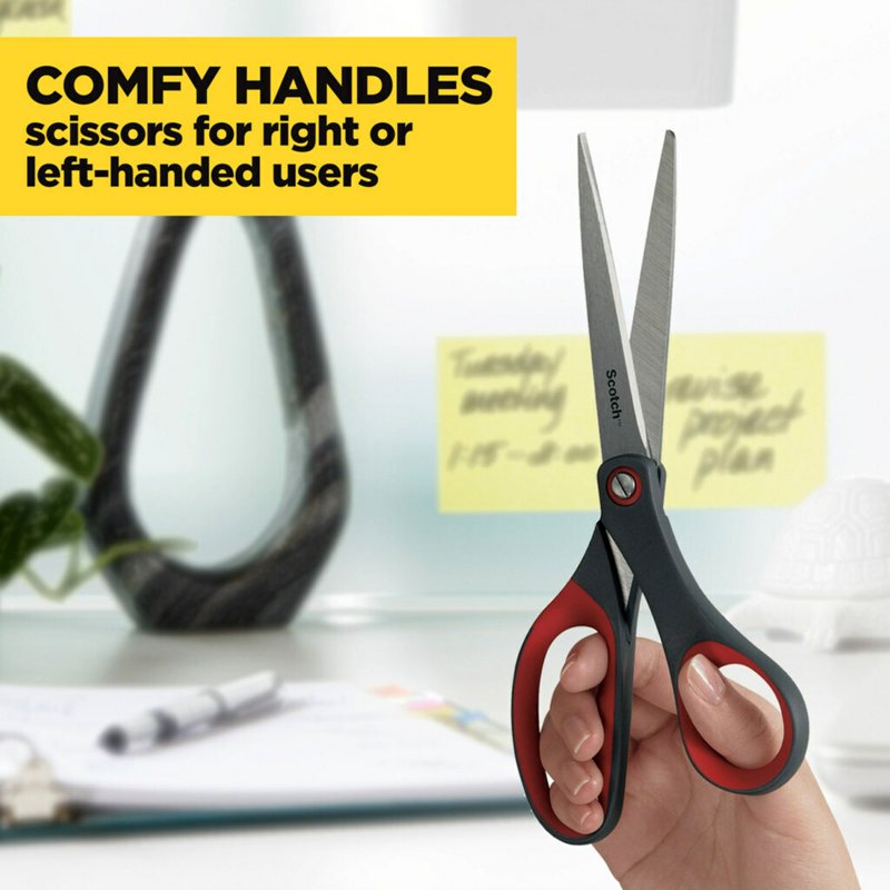 8-Inch Stainless Steel Crafting Scissors with Pointed Tips and Comfort Grip
