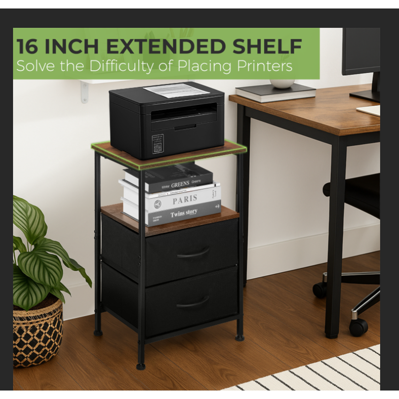 Modern Wood File Cabinet with Drawers for Home Office and Under Desk Storage
