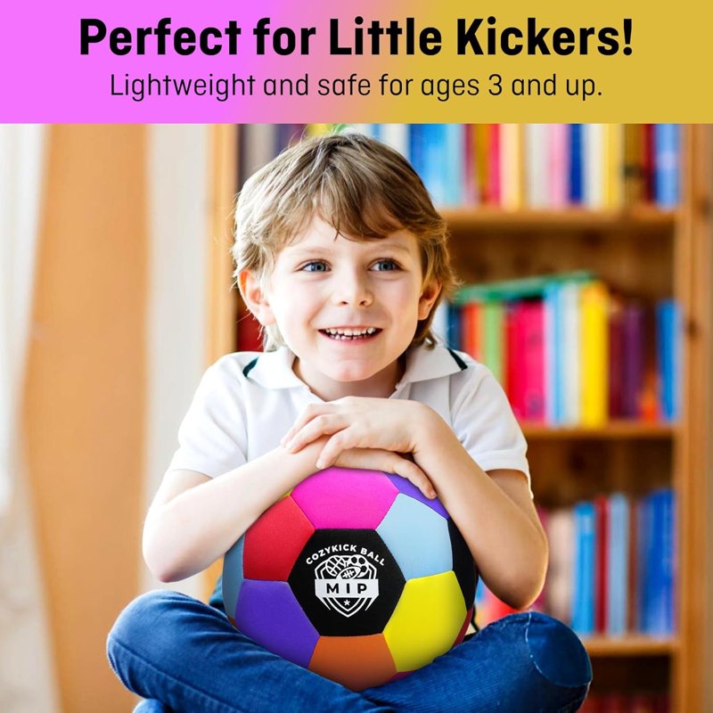 MIP Soft Indoor Soccer Ball – Size 4 with Cushioned Foam Core for Safe Indoor Play