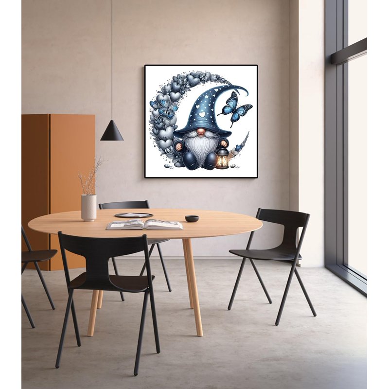 DIY 5D Gnome Diamond Painting Kit for Adults, Round Drill Wall Art, 11.8x11.8 Inch