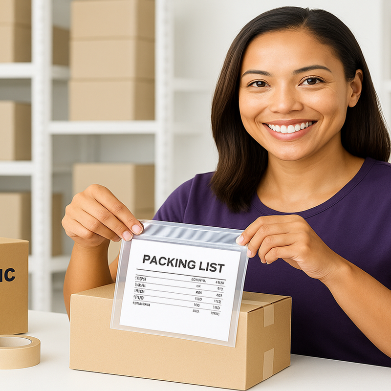 Self-Adhesive Poly Envelopes for Shipping & Packing, Clear, 6.5x10 Inches