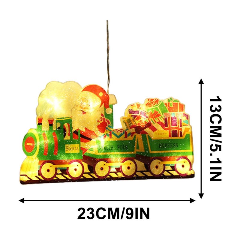 Battery Operated Christmas Window Hanging Lights with Suction Cups - Indoor Holiday Decor