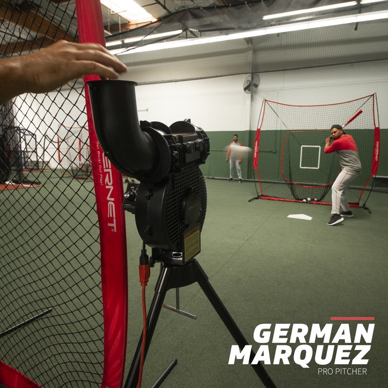 Adjustable Baseball & Softball Pitching Machine with Variable Speed & Practice Balls