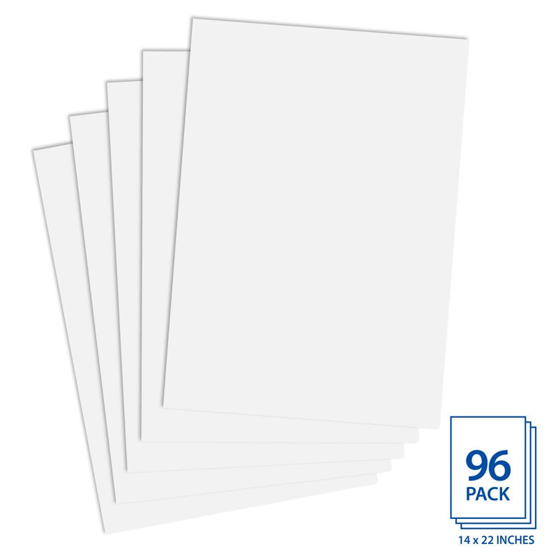 White Poster Boards 14x22 Inches - Pack of 96 for School & Crafts
