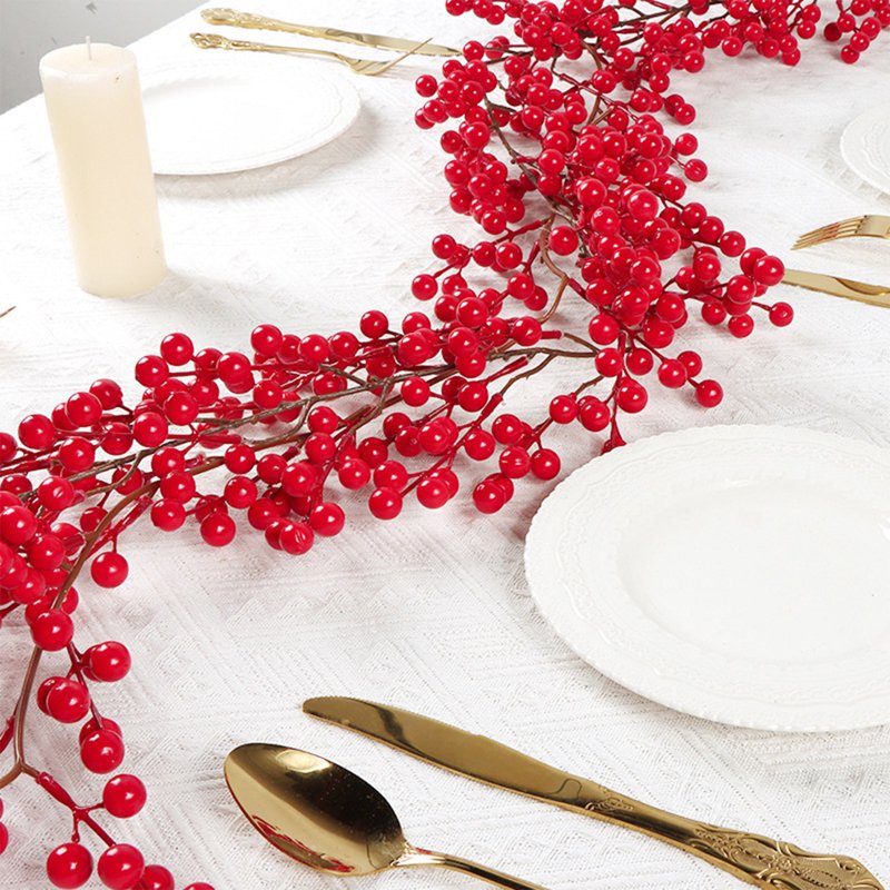 Artificial Christmas Berry Garland, 68 Inch Red Wreath Decor for Mantel Door Wall Fireplace