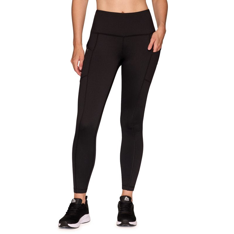 Women's Fleece Lined Active Leggings with Zipper Pocket - High Waist, Four-Way Stretch