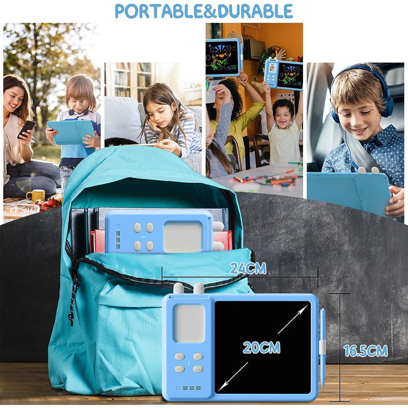 Educational LCD Writing Tablet with Flash Cards for Toddlers Ages 3-6 - Doodle & Learning Toy