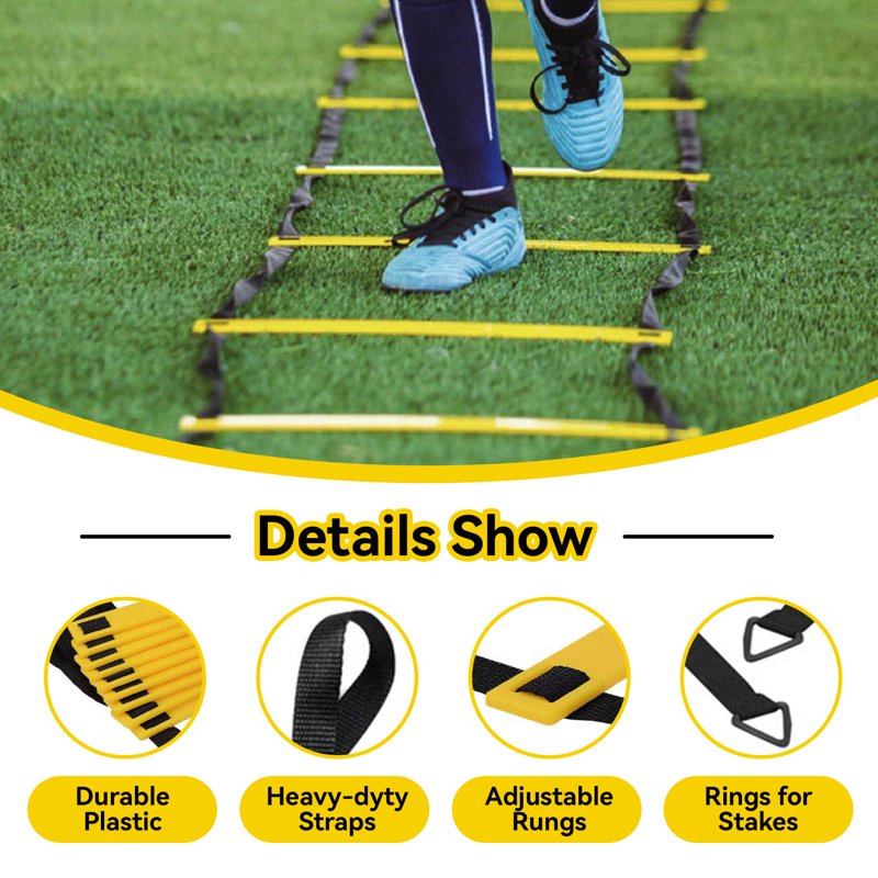 Agility Ladder Set with Resistance Parachute & Accessories - Speed & Agility Training Equipment