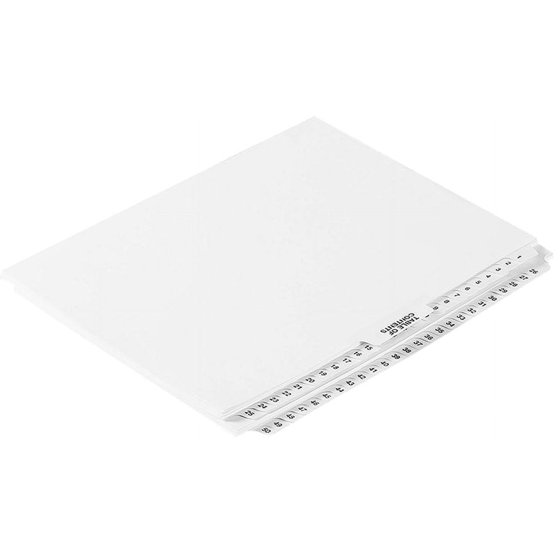 Numbered Divider Tabs 1-50 for Binders - 3 Hole Punched, Laminated