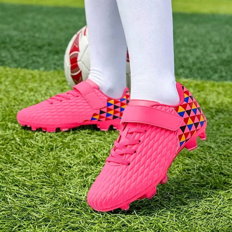 Kids Soccer Cleats Boys Girls Training Football Shoes – 11.5 Little Kid, Pink