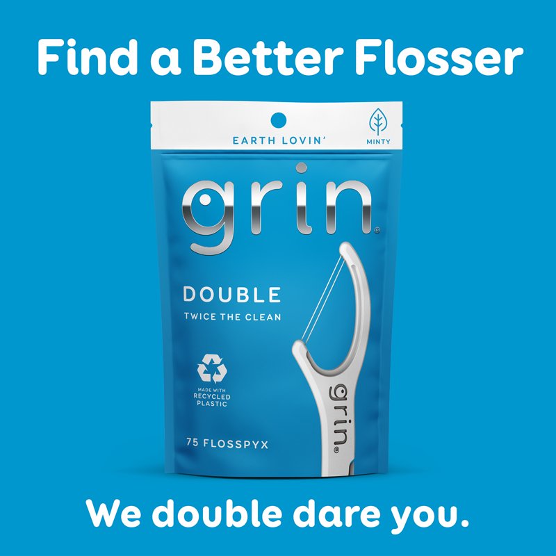 Double Floss Picks with Mint Flavor - Recycled Plastic, 75+ Count Variants