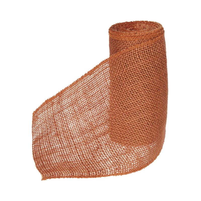 Precut Burlap Roll 6-Inch x 5-Yards - Orange Craft Fabric with Finished Edges