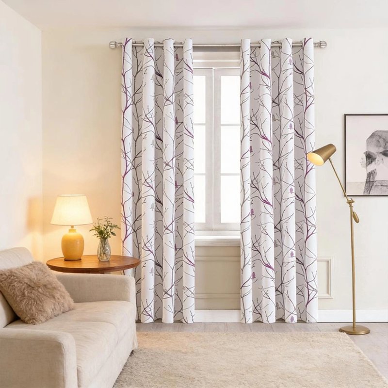 Blackout Curtains Heat Insulating Sun Blocker for Living Room & Bedroom - Purple, 51.9x84.2 Inches