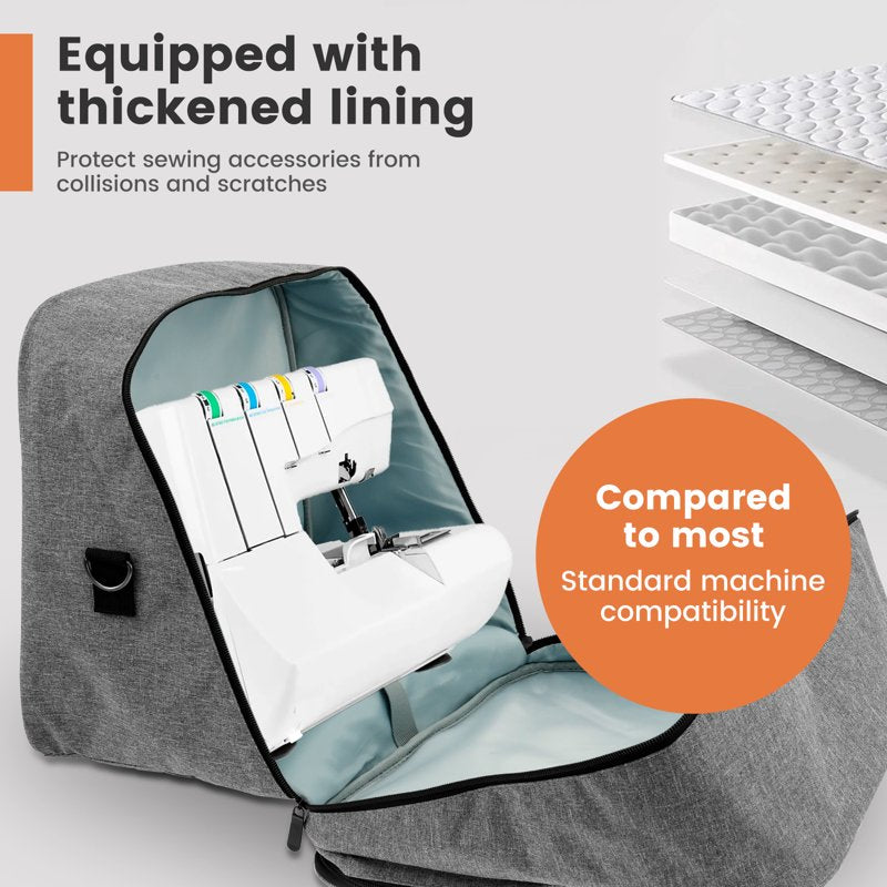 Sewing Machine Carrying Case with Storage Organizer & Adjustable Shoulder Strap