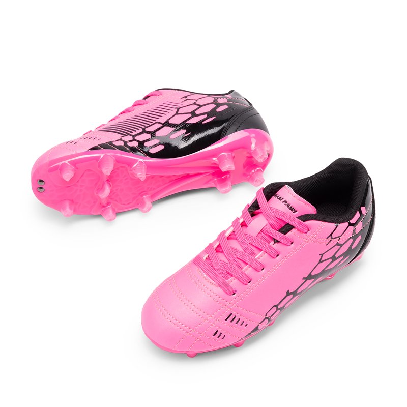 Dream Pairs Kids Soccer Cleats - Pink/Black Youth Football Shoes for Boys & Girls