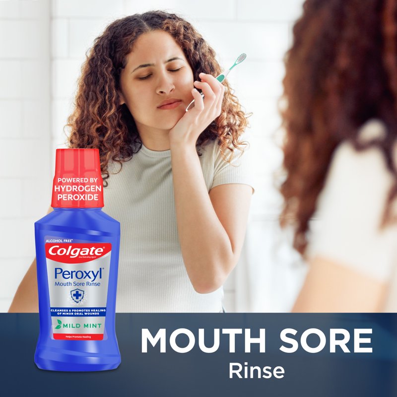 (3 Pack) Alcohol-Free Mouthwash & Mouth Sore Rinse - Mild Mint, 16.9 fl oz