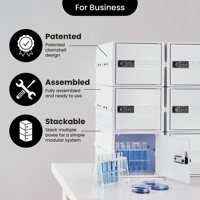 Lockable Food & Medicine Storage Box 10L with Combination Lock - White